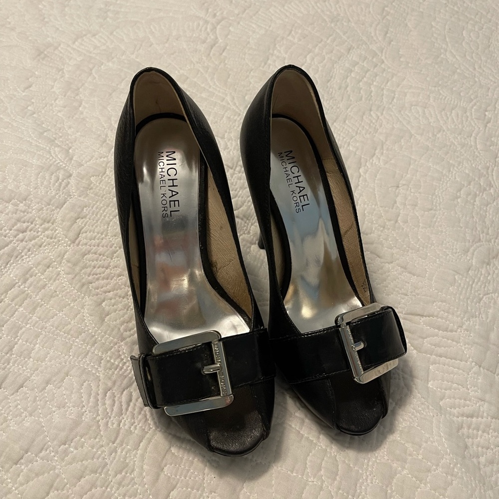 Black leather Heels
